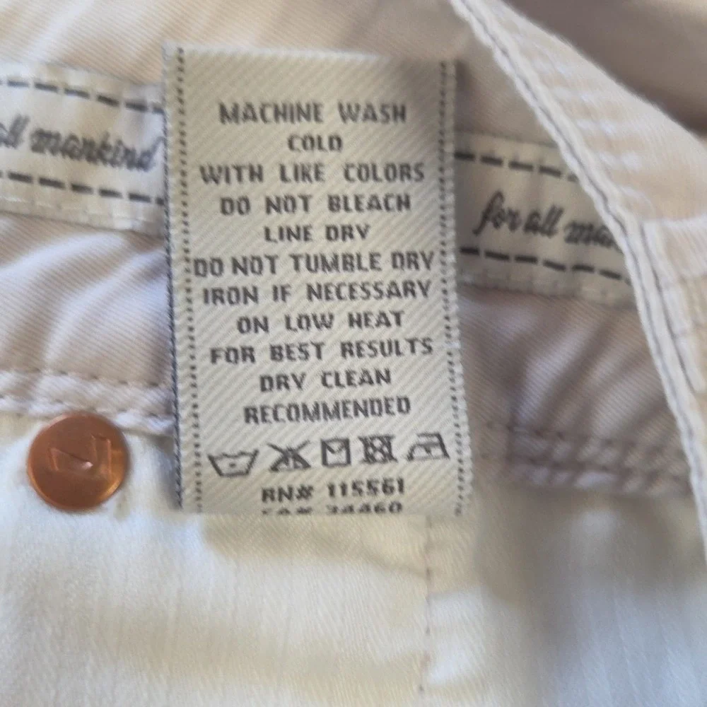 7 For All‎ Mankind Women's Ginger Wide Leg Pants Beige Size 29 100% Cotton